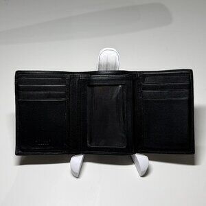 Bosca Nappa Leather Double ID Trifold Wallet Black
